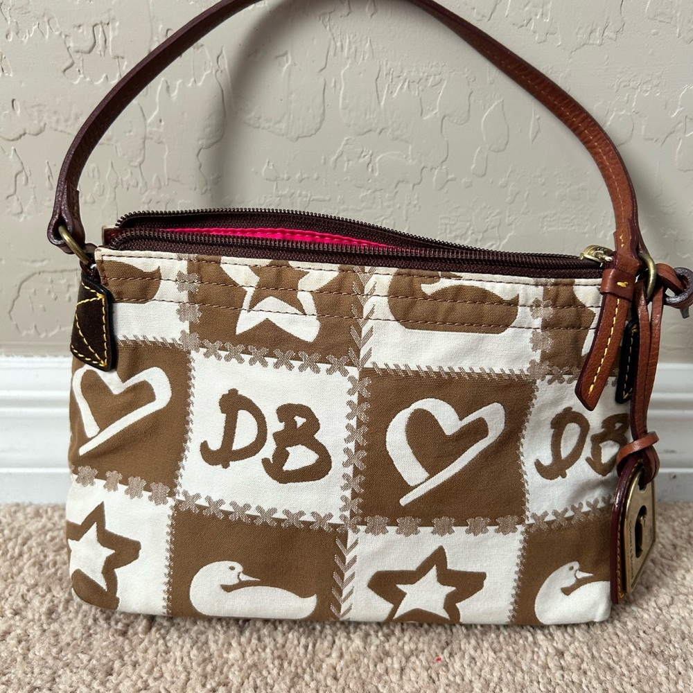 Dooney & Bourke Tan and White Shoulder Bag